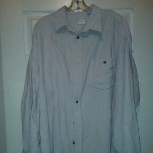 CRB Mens kakhi corduroy long sleeve button down shirt size LT 100% Cotton